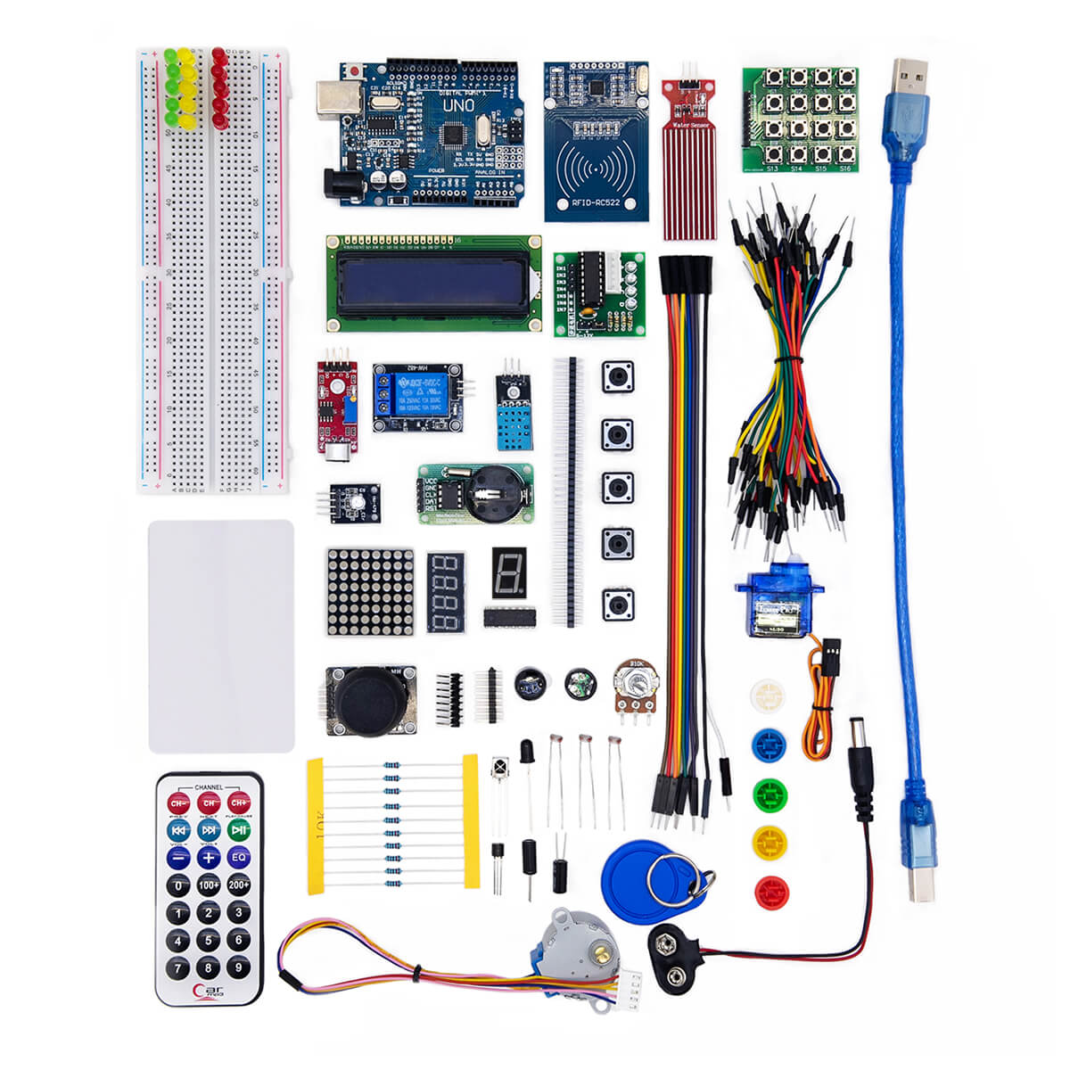 Купить набор для моделирования Ардуино Arduino UNO R3 9V Maximum KIT с RFID  модулем в Казани, цена 3010 рублей в Mir-arduino.ru